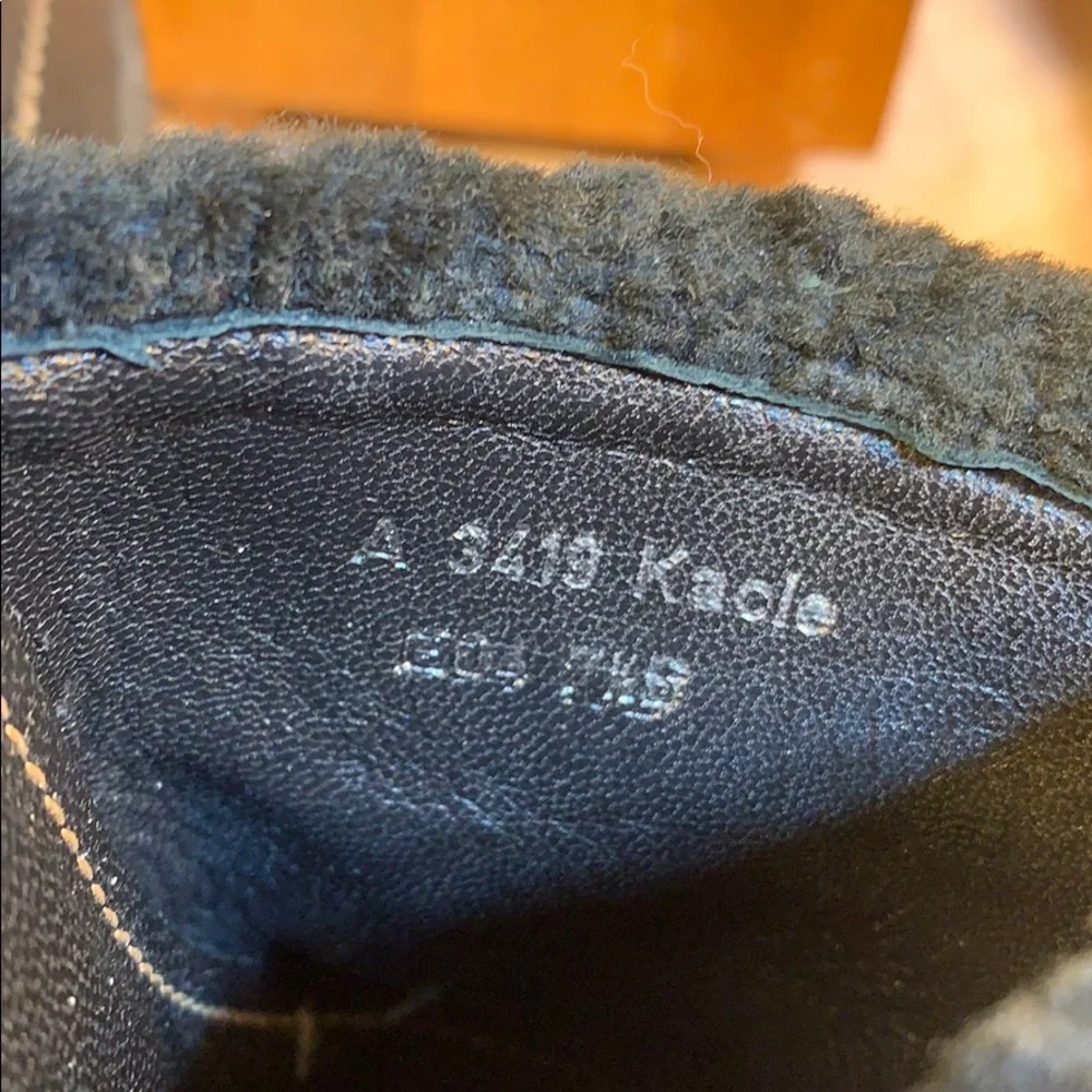 Coach leather furry heeled mules super comfortable